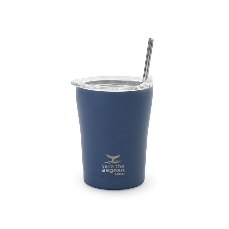 Θερμός Coffee Mug Save The Aegean 350ml Denim Blue