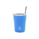 Θερμός Ποτήρι με Καλαμάκι 350ml Coffee Mug Save The Aegean Olympic Blue Estia
