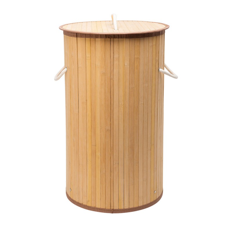 Καλάθι Απλύτων Bamboo Essentials Πτυσσόμενο Στρογγυλό 57lt 36x36x66εκ Estia