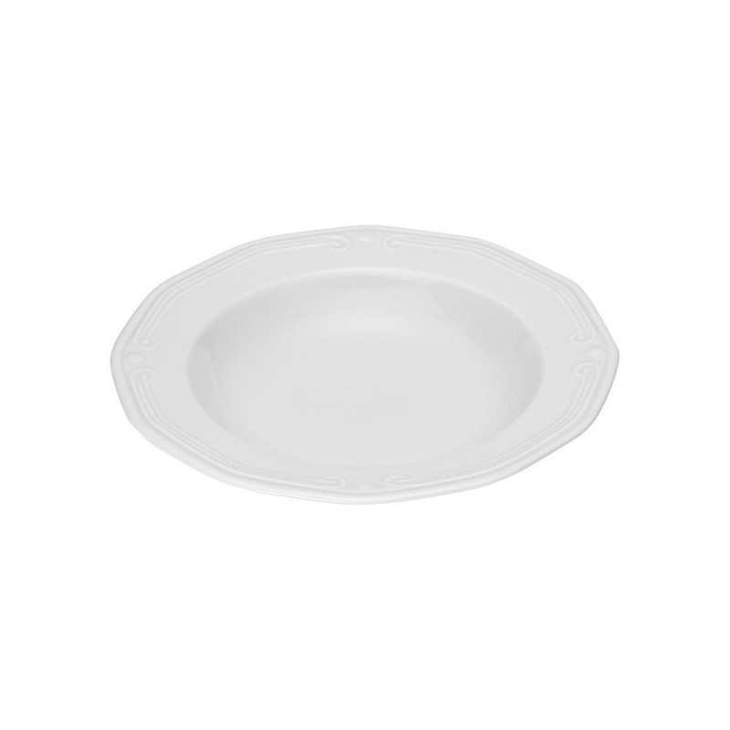 Πιάτο Βαθύ Athenee Πορσελάνινο Ανάγλυφο 23Cm Λευκό