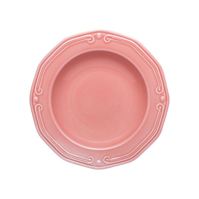 Πιάτο Βαθύ Athenee Πορσελάνινο Ανάγλυφο 23Cm Ροζ