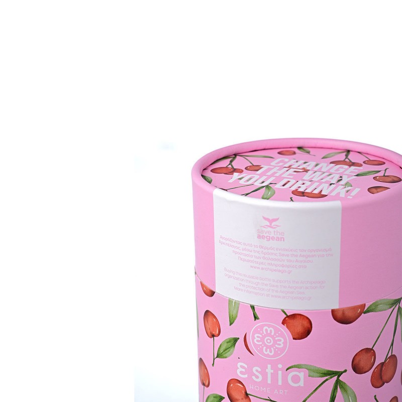 Estia Θερμός Coffee Mug Save The Aegean 350ml Cherry Rose