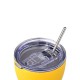 Θερμός Ποτήρι με Καλαμάκι 350ml Coffee Mug Save The Aegean Pinapple Yellow Estia