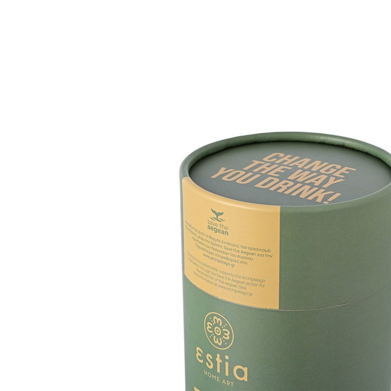Ανακυκλώσιμο Ποτήρι Θερμός Ανοξείδωτο Coffee Mug Save The Aegean BPA Free 350ml Forest Spirit Με Καλαμάκι Estia 