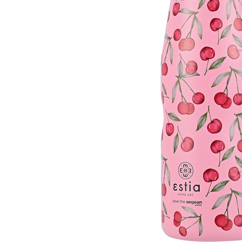 Estia Θερμός Travel Flask Save The Aegean 500ml Cherry Rose