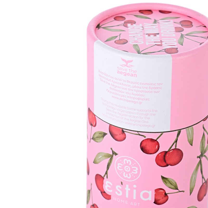 Estia Θερμός Travel Cup Save The Aegean 500ml Cherry Rose