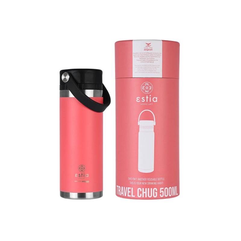 Estia Θερμός Travel Chug Save The Aegean 500ml Fusion Coral