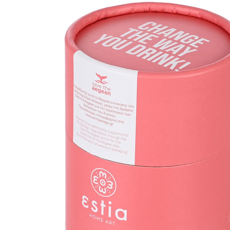 Estia Θερμός Travel Chug Save The Aegean 500ml Fusion Coral