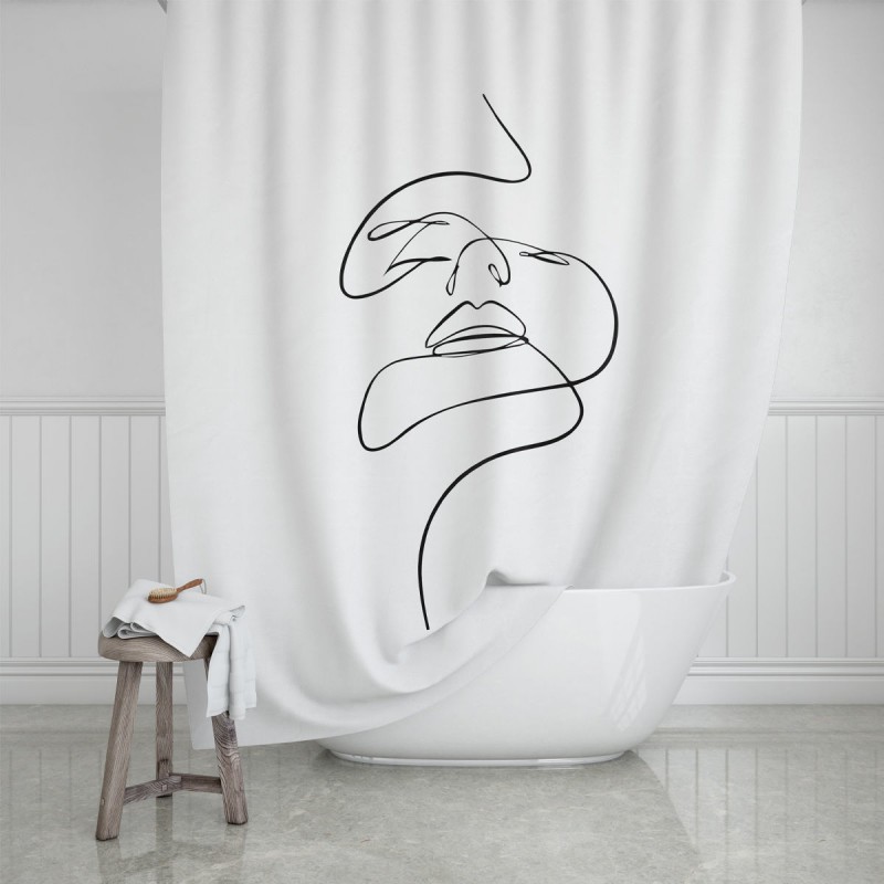 Κουρτίνα Μπάνιου Αδιάβροχη Line Art Πολυεστερική 180x180cm Estia