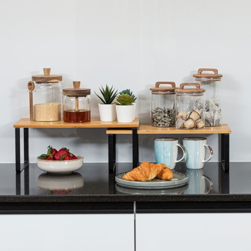 Ραφιέρα Οργάνωσης Πάγκου 2Τεμ. Bamboo Essentials Estia 