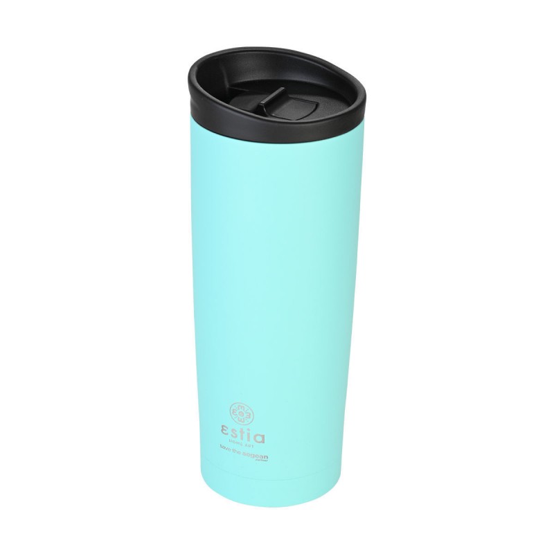Estia Θερμός Travel Mug Save The Aegean 450ml Bermuda Green
