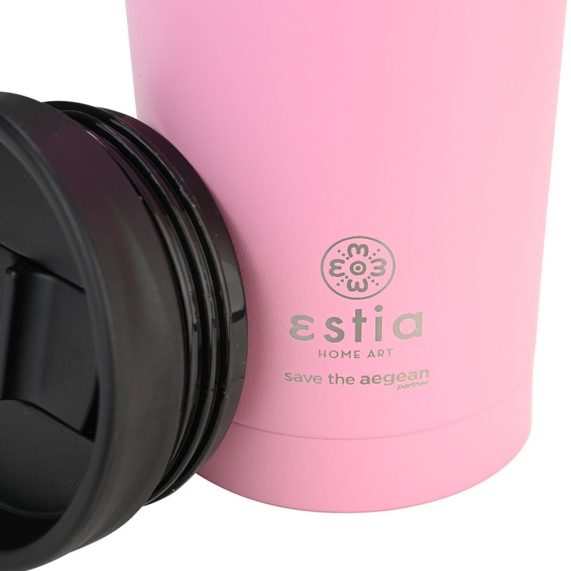 Estia Θερμός Travel Mug Save The Aegean 450ml Blossom Rose