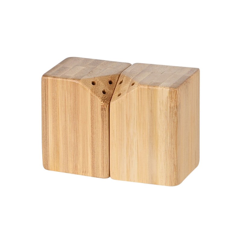 Σετ Αλατοπίπερο Ξύλινο Με Βάση Καφέ 2τμχ Bamboo Essentials Estia 