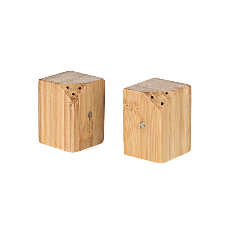 Σετ Αλατοπίπερο Ξύλινο Με Βάση Καφέ 2τμχ Bamboo Essentials Estia 