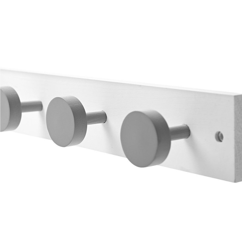 Κρεμάστρα Τοίχου Ξύλινη 4 Θέσεων Λευκή 40x6x6cm Estia