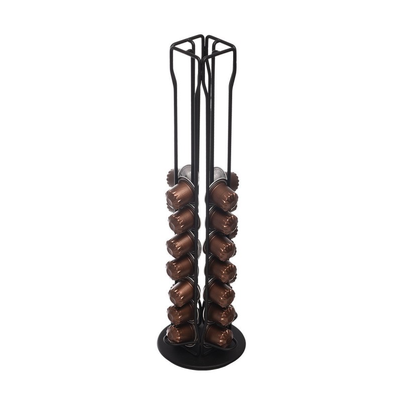 Estia Βάση Για Κάψουλες Espresso Metal Black Μεταλλική 40 Θέσεων Μαύρη
