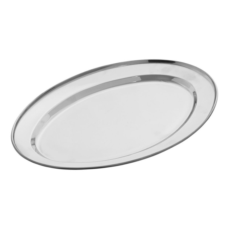 Πιατέλα Σερβιρίσματος Ανοξείδωτη Οβάλ 34.5x22x1εκ. Estia