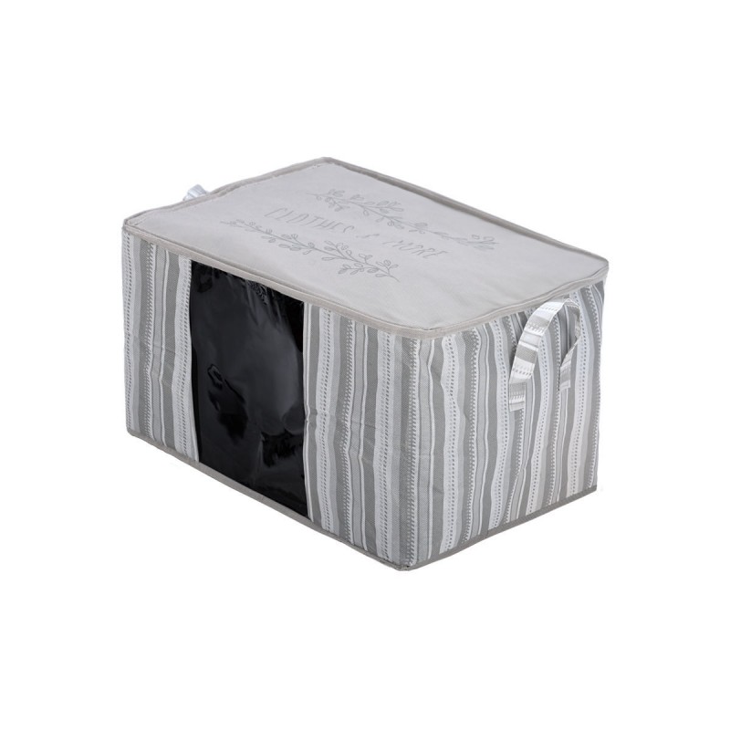 Θήκη Αποθήκευσης Non Woven Υφασμάτινη 60x45x35Εκ Με Παράθυρο Ivory Estia