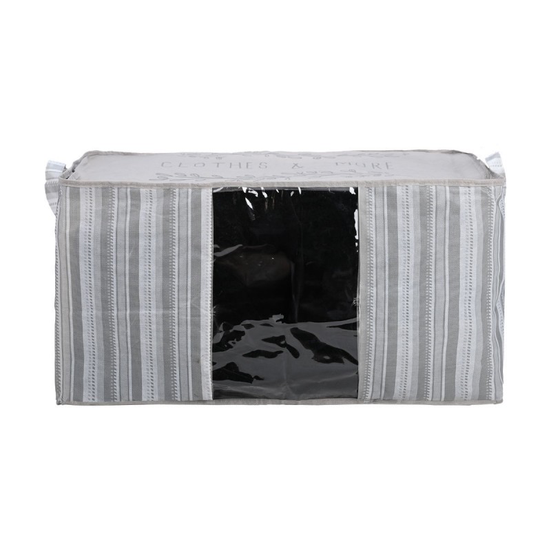 Θήκη Αποθήκευσης Non Woven Υφασμάτινη 50x40x30Εκ Με Παράθυρο Ivory Estia