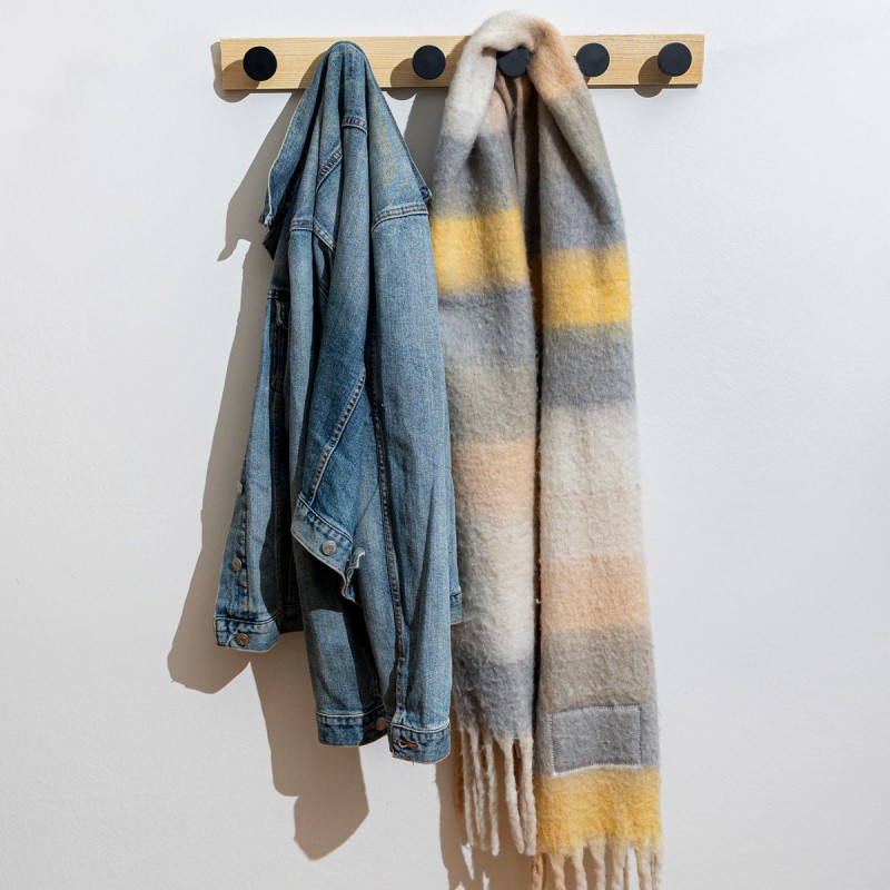 Κρεμάστρα Τοίχου Ξύλινη 6 Θέσεων 60x6x6cm Estia