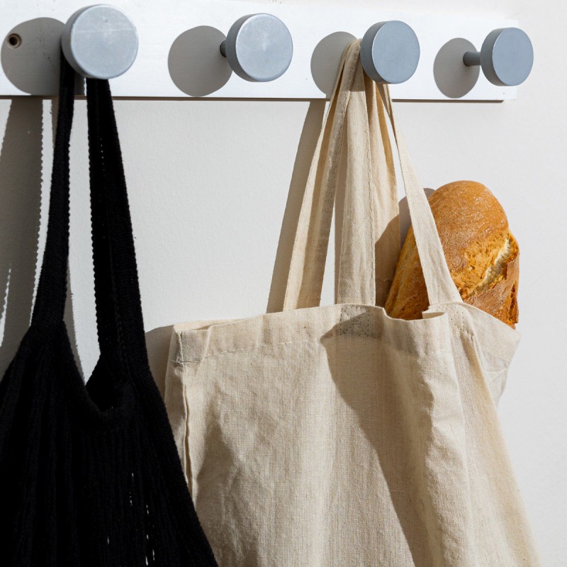 Κρεμάστρα Τοίχου Ξύλινη 4 Θέσεων Λευκή 40x6x6cm Estia