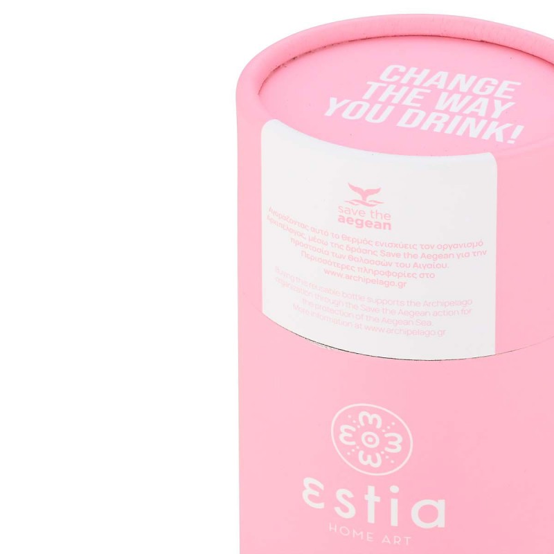 Estia Θερμός Travel Flask Save The Aegean 350ml Blossom Rose