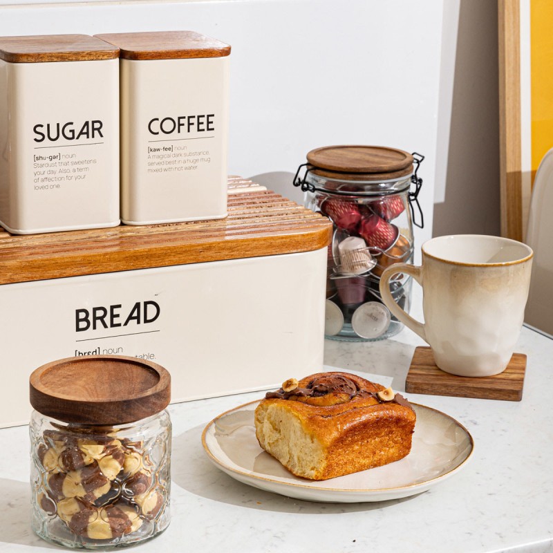 Ψωμιέρα Μεταλλική Μπεζ Allure 42x23x13εκ. Estia