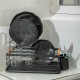 Στραγγιστήρι Νεροχύτη Μεταλλικό Μαύρο 41x30x20Εκ Bamboo Essentials Estia 