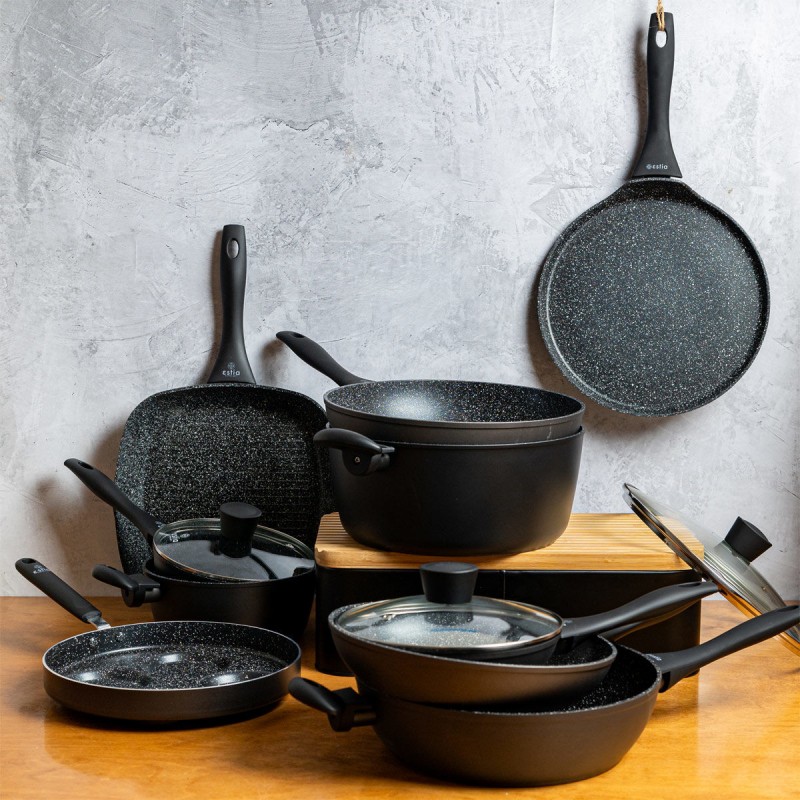 Κρεπιέρα από Αλουμίνιο με Επίστρωση από Πέτρα 28cm Magma Estia