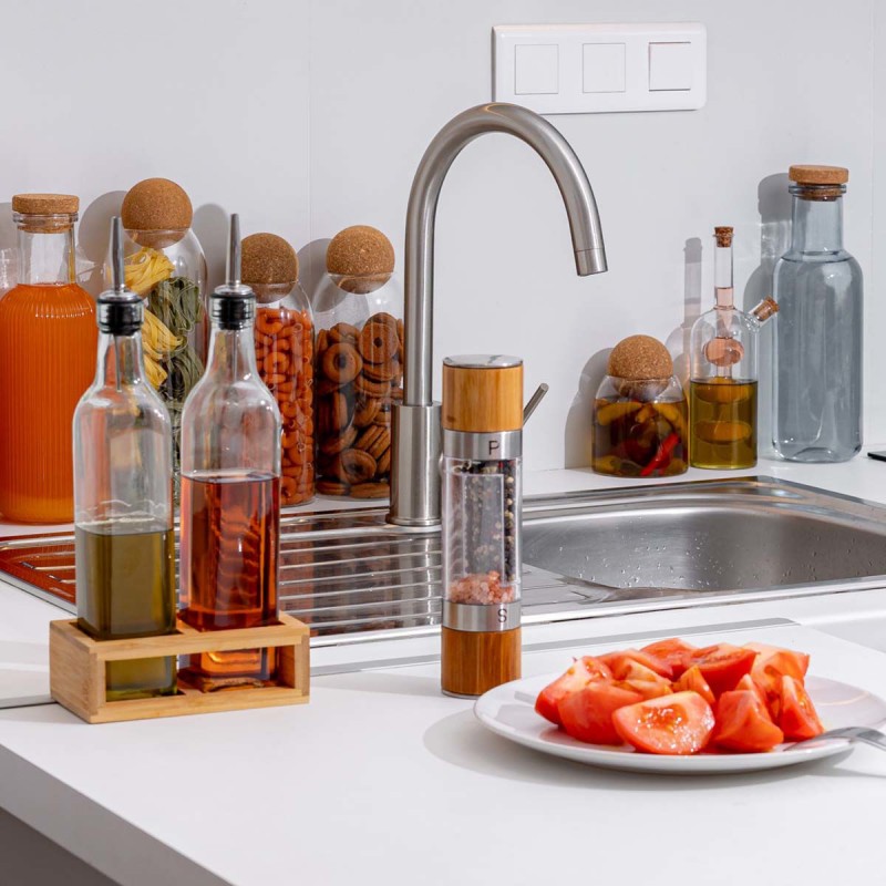 Μπουκάλια Για Λάδι & Ξύδι Γυάλινο 500ml Mε Ροή Σετ 3 Τεμ Estia 