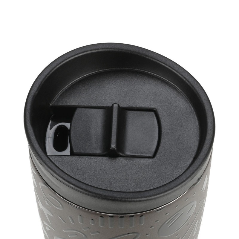 Travel Mug Save The Aegean Ποτήρι Θερμός Ανοξείδωτο BPA Free 350ml Noir Echo με Καλαμάκι Estia