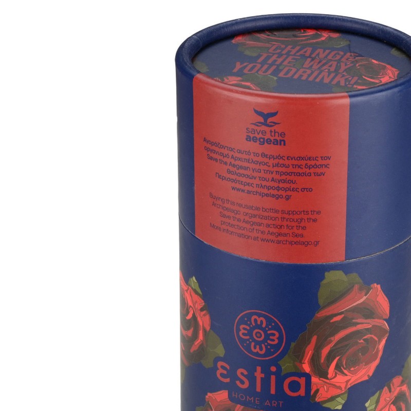 Estia Θερμός Travel Flask Save The Aegean 500Ml Electric Roses