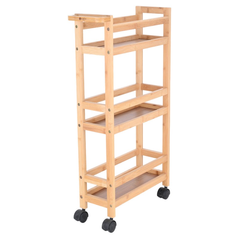 Τρόλεϊ Κουζίνας Ξύλινο 3 Θέσεων Μπεζ 36x15x74Εκ Bamboo Essentials Estia 
