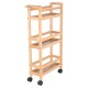 Τρόλεϊ Κουζίνας Ξύλινο 3 Θέσεων Μπεζ 36x15x74Εκ Bamboo Essentials Estia 