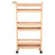 Τρόλεϊ Κουζίνας Ξύλινο 3 Θέσεων Μπεζ 36x15x74Εκ Bamboo Essentials Estia 
