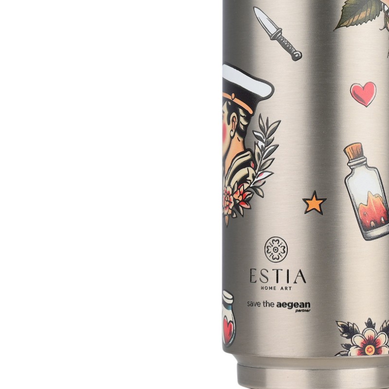 Estia Θερμός Travel Cup Save The Aegean 500ml Old School Ink