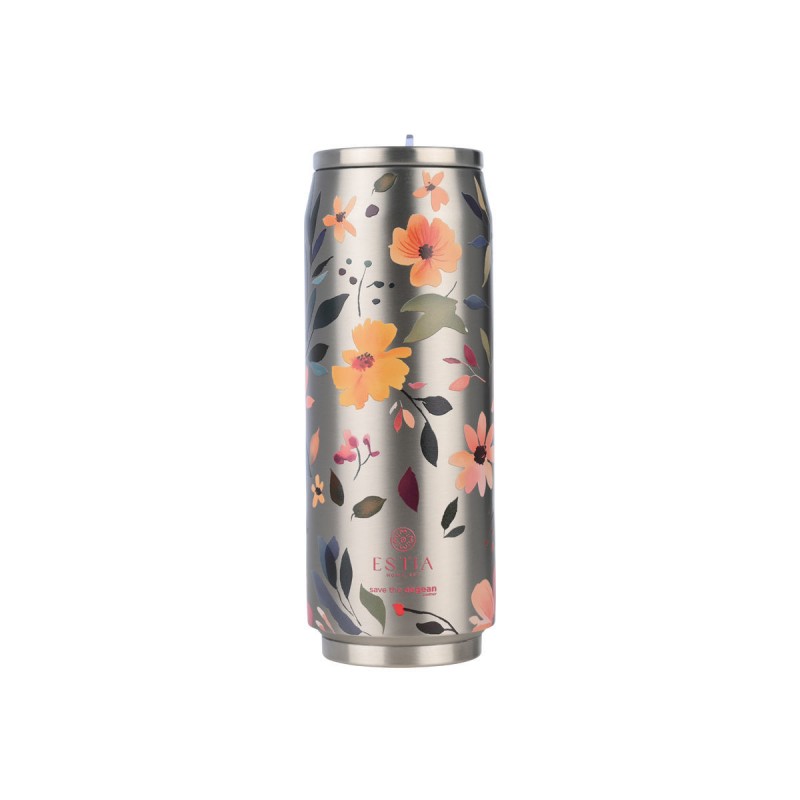 Estia Θερμός Travel Cup Save The Aegean 500ml Silver Botanic