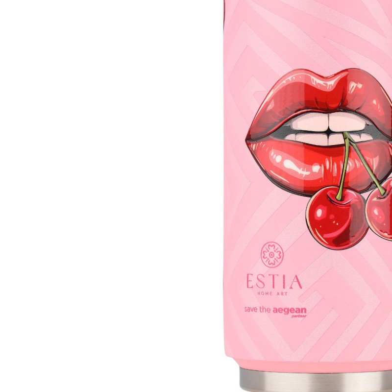 Estia Θερμός Travel Cup Save The Aegean 500ml Blush Pop