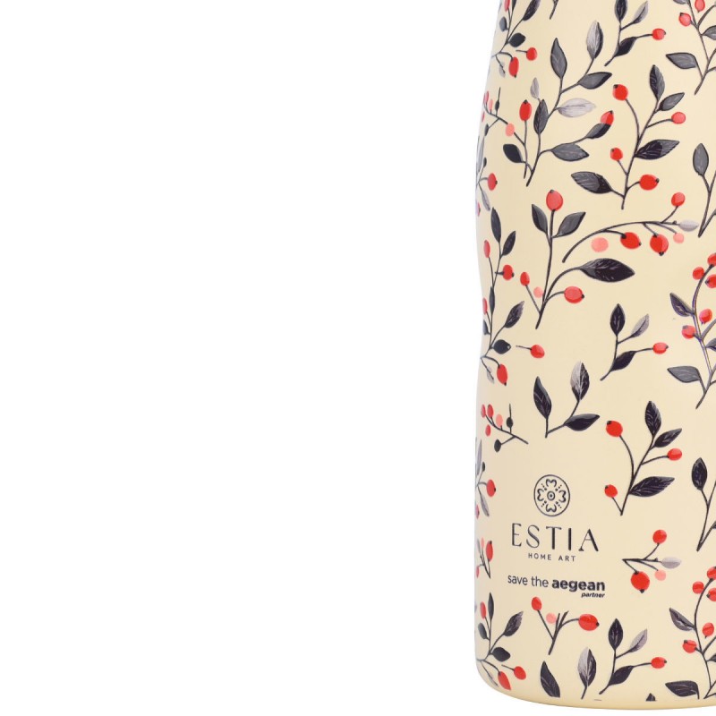 Estia Θερμός Travel Flask Save The Aegean 500ml Bloom Beige