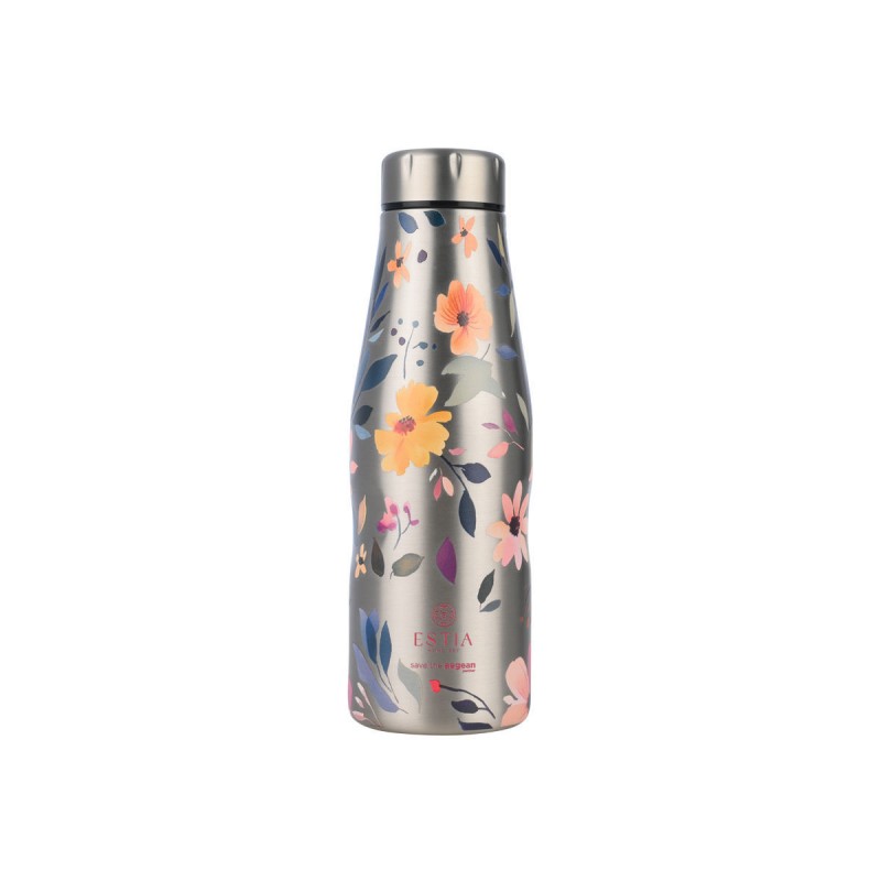 Estia Θερμός Travel Flask Save The Aegean 500ml Silver Botanic