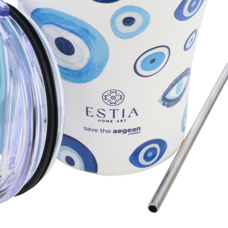 Estia Θερμός Coffee Mug Save The Aegean 350ml Spirit Of Luck