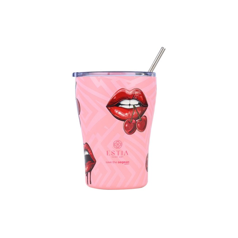 Estia Θερμός Coffee Mug Save The Aegean 350ml Blush Pop