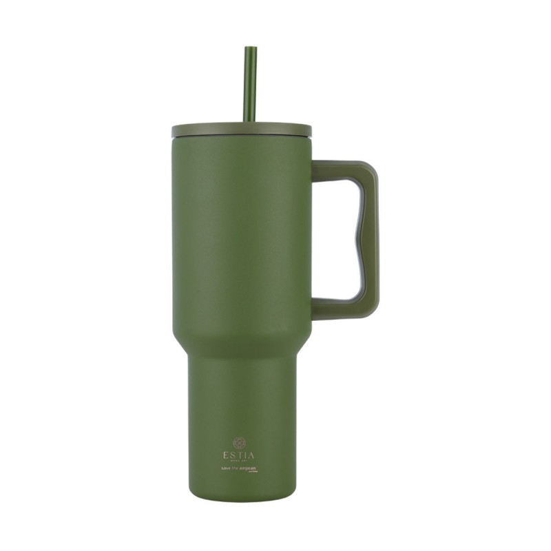 Estia Θερμός Straw Tumbler Xl Save The Aegean 1200ml Forest Spirit