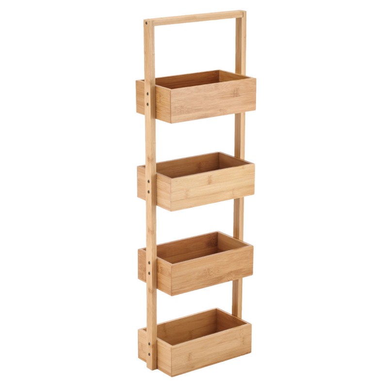Επιδαπέδια Ραφιέρα Μπάνιου Bamboo 26x17x88cm Μπεζ Essentials Estia 