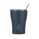 Estia Coffee Mug Save The Aegean Ανακυκλώσιμο Ποτήρι Θερμός Ανοξείδωτο BPA Free 350ml Indigo με Καλαμάκι