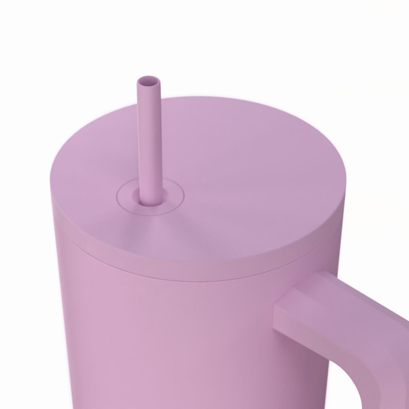Ανακυκλώσιμο Handled Tumbler Θερμός Ανοξείδωτο BPA Free Straw Tumbler Xl Save The Aegean 900ml Lavender Με Καλαμάκι Και Λαβή Estia 