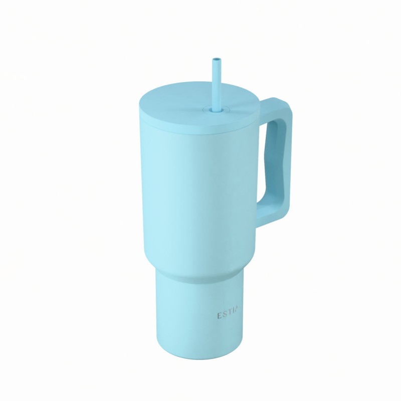 Θερμός Ανοξείδωτο BPA Free 900ml Arctic με Καλαμάκι και Λαβή Estia Straw Tumbler XL Save The Aegean Ανακυκλώσιμο Handled Tumbler 