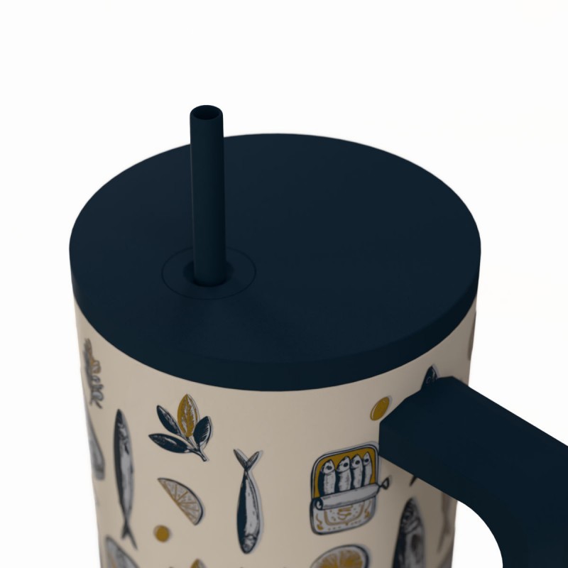 Estia Θερμός Straw Tumbler XL Save The Aegean 900ml Salt Life