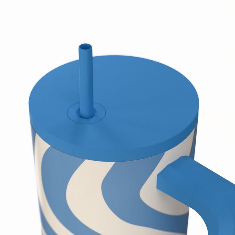 Estia Θερμός Straw Tumbler XL Save The Aegean 900ml Ocean Waves