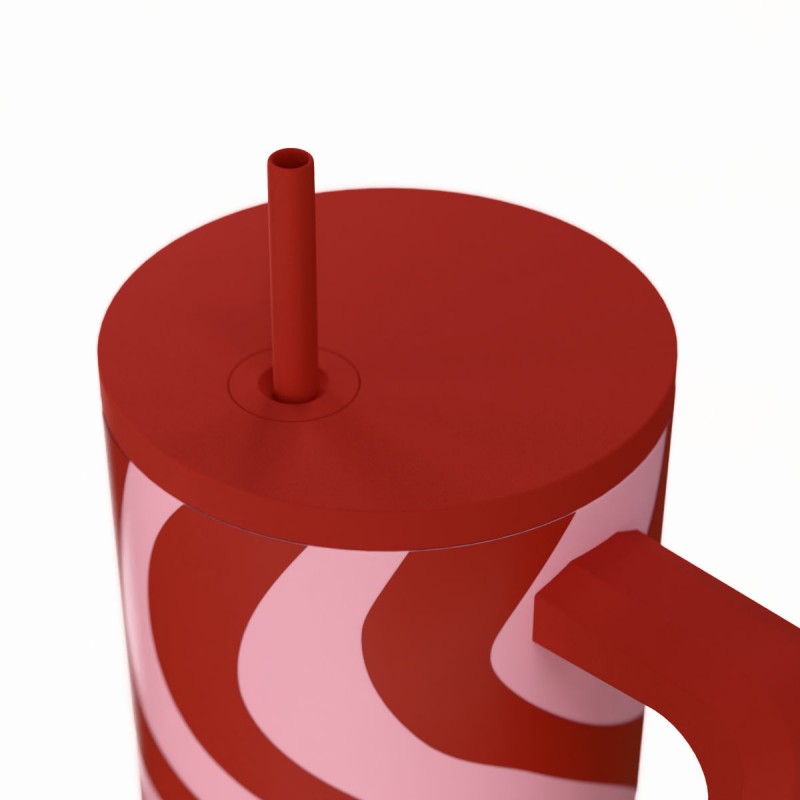 Estia Θερμός Straw Tumbler XL Save The Aegean 900ml Coral Waves